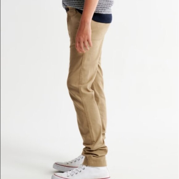 3/$20 Abercrombie & Fitch Chino Khaki Pants Slim Straight Leg Casual Preppy - Picture 4 of 14